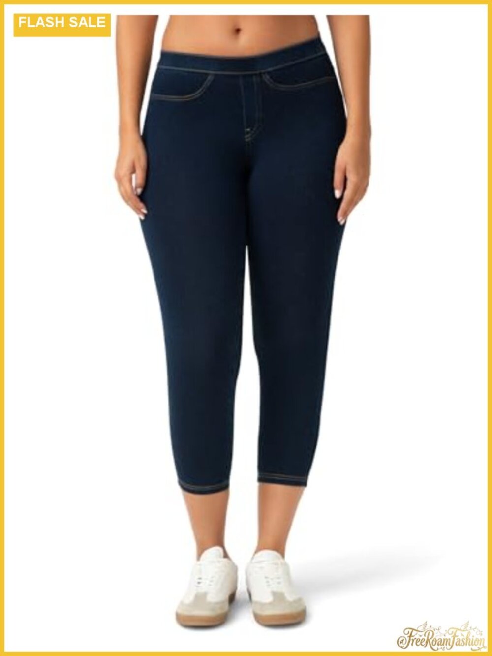 High Waisted Denim Leggings Jeggings with Pockets Stretch Cotton